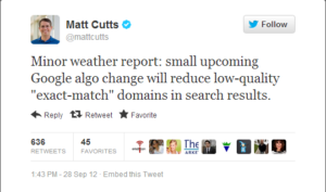 Matt Cutts EMD Update